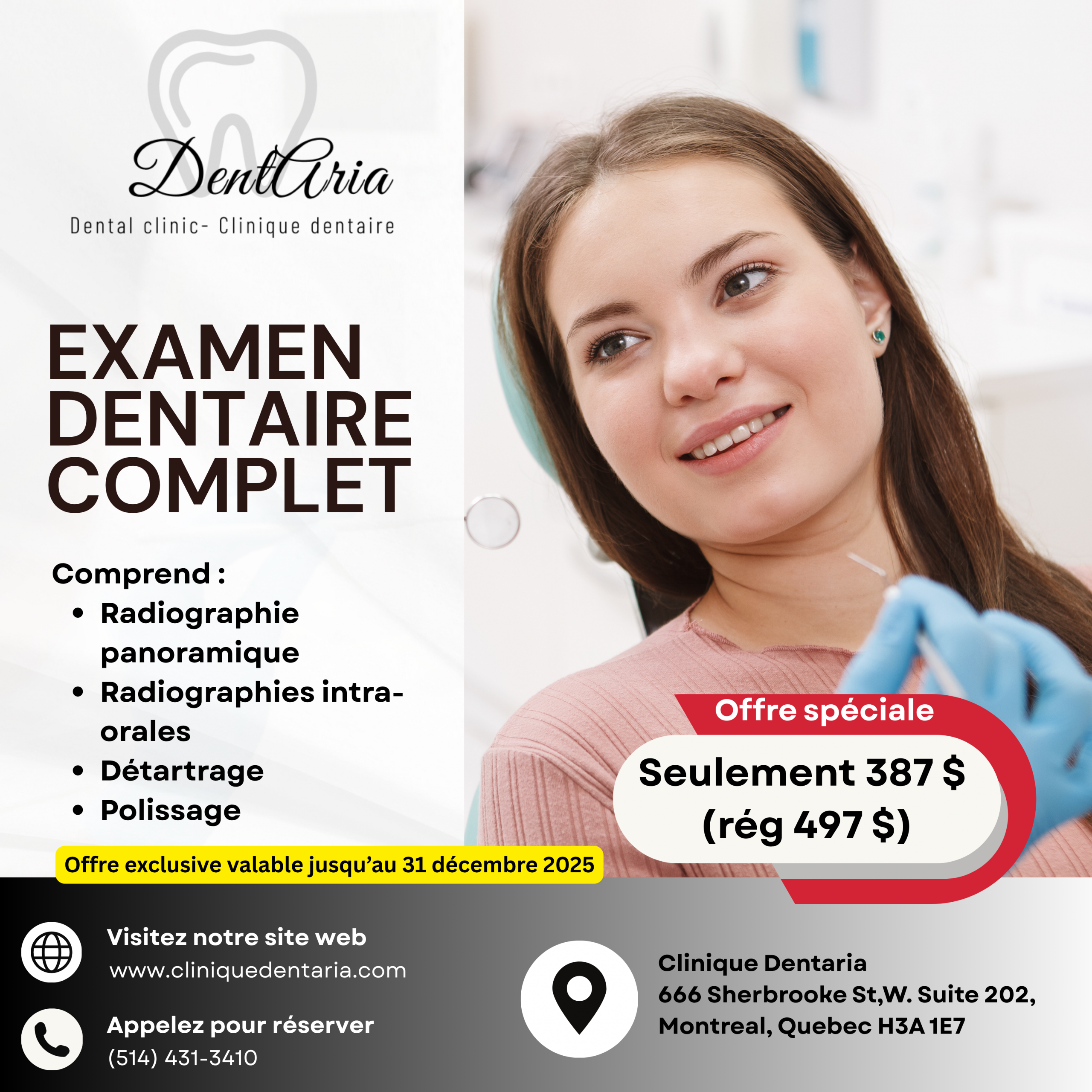 Clinique Dentaire DentAria à Montréal – Dentistes, soins dentaires complets et services de santé bucco-dentaire